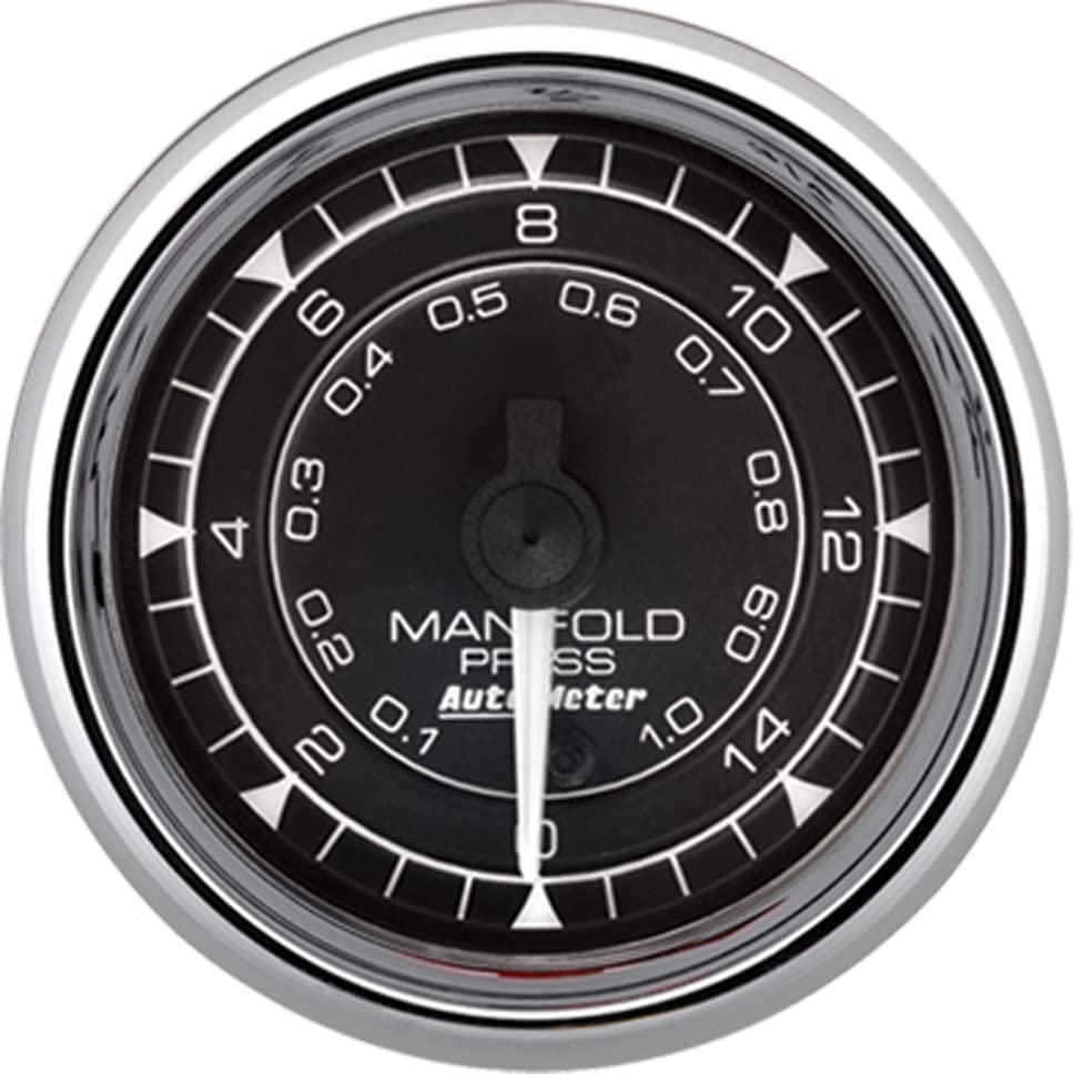 Auto Meter Manifold Pressure Gauge 9750, 15PSI Digital Stepper Chrono Chrome