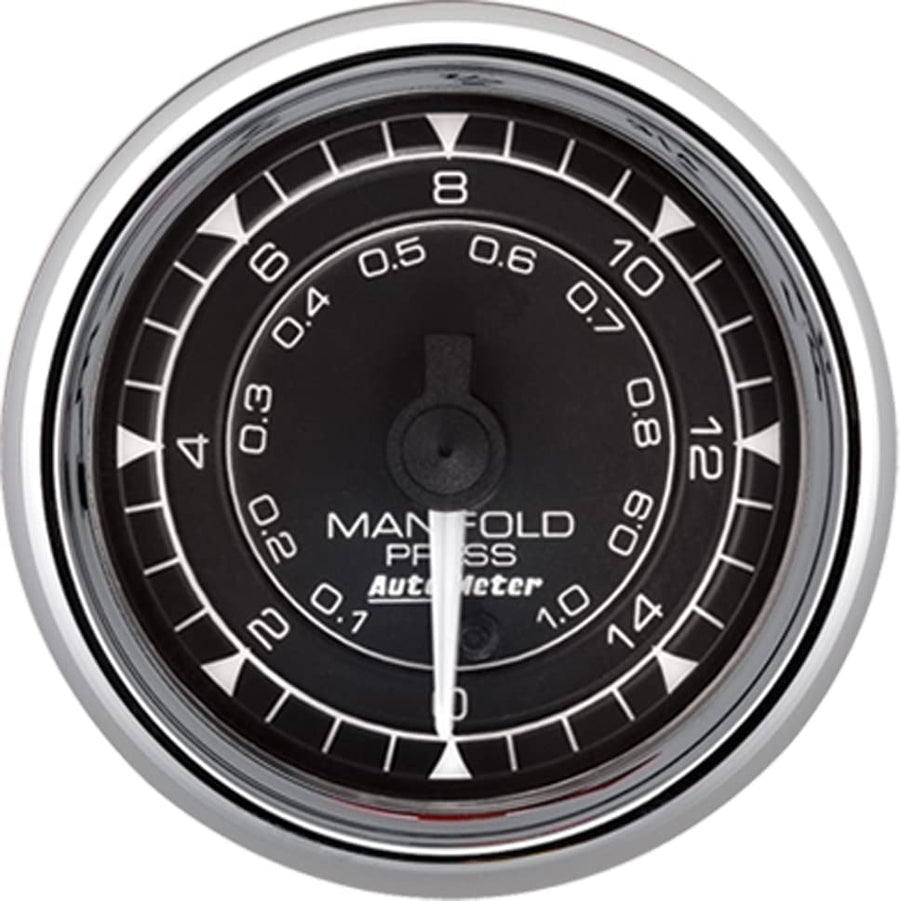 Auto Meter Manifold Pressure Gauge 9750, 15PSI Digital Stepper Chrono Chrome