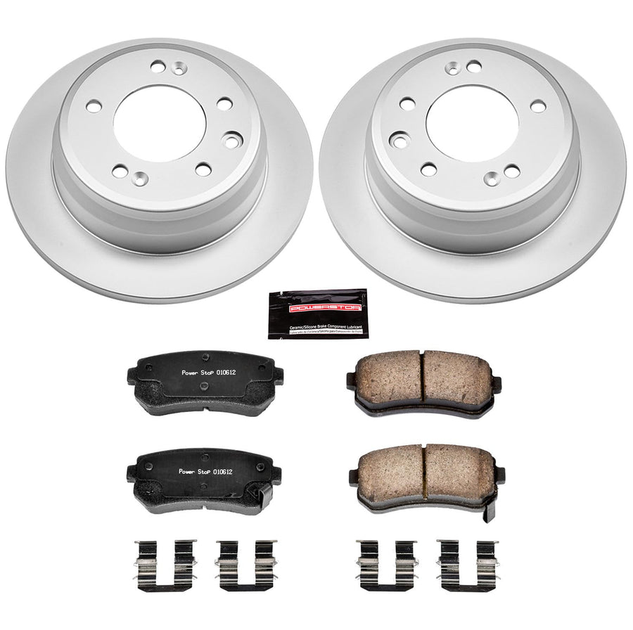 Power Stop CRK6093 Brake Rotor Coated & Ceramic Brake Pads- rear For Hyundai Elantra 2009-2012, Hyundai Tucson 2010-2015, Kia Sportage 2011-2016 [Model Specific]