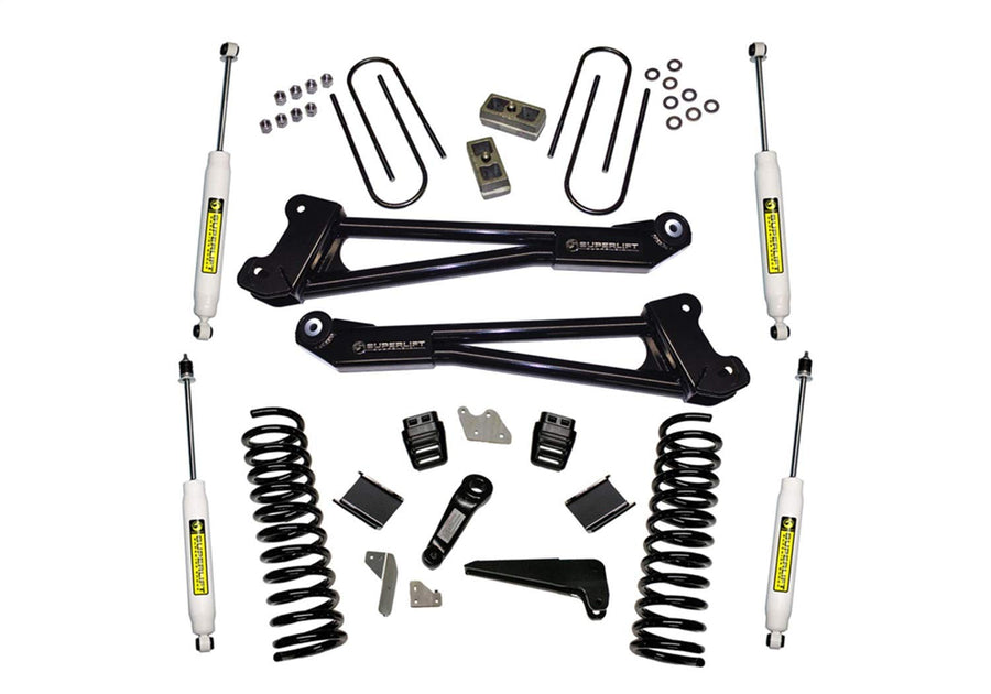 SUPERLIFT REALTRUCK SUSPENSION 4" Lift Kit for Dodge RAM 3500 | Complete Lift Kit with Front & Rear Shadow Series Shocks and Replacement Radius Arms | K144 | Fits 2013-2018 Dodge RAM 3500 4WD