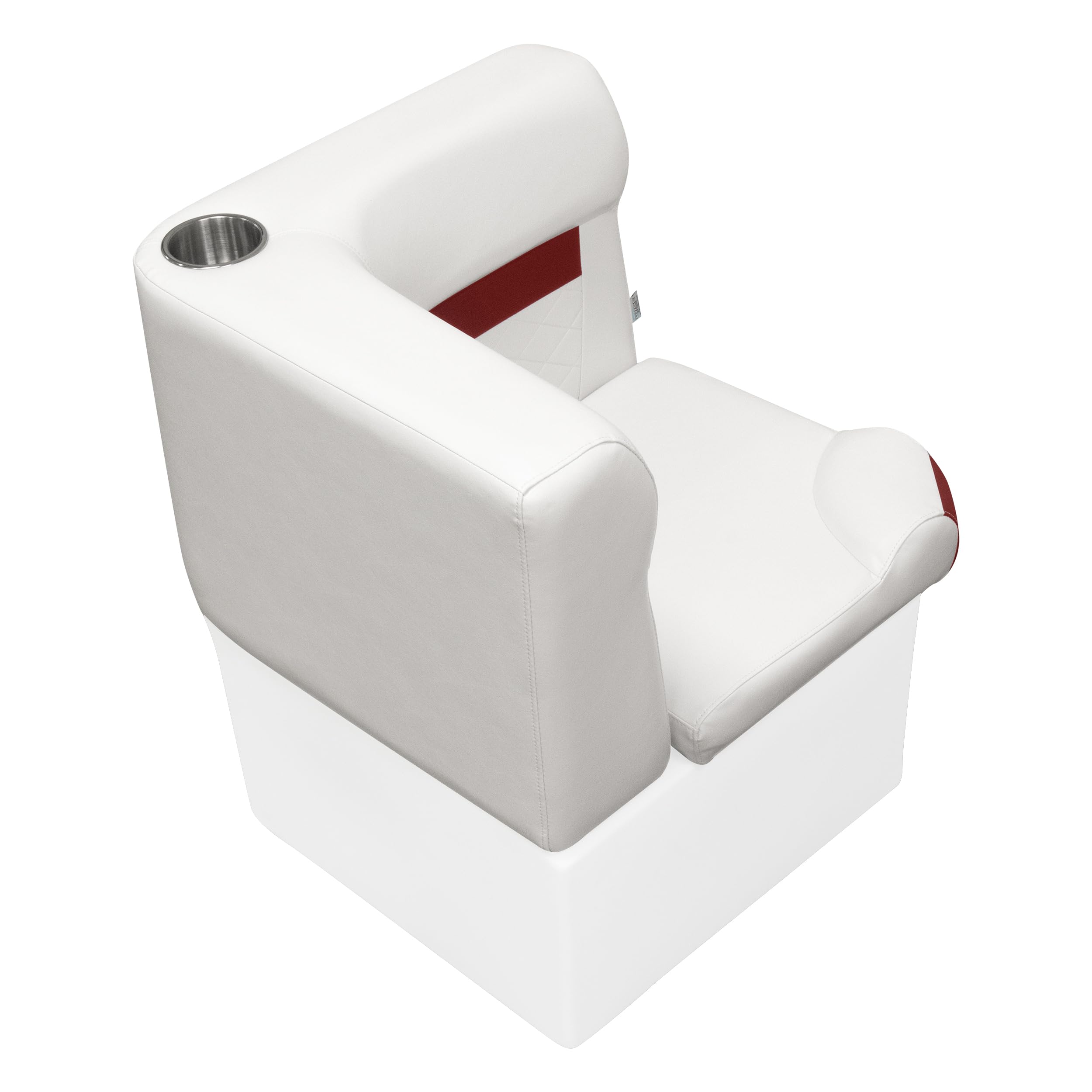 DLX Series Wise DLX133-1906 Pontoon Corner Cushion Set - White/Crimson Red