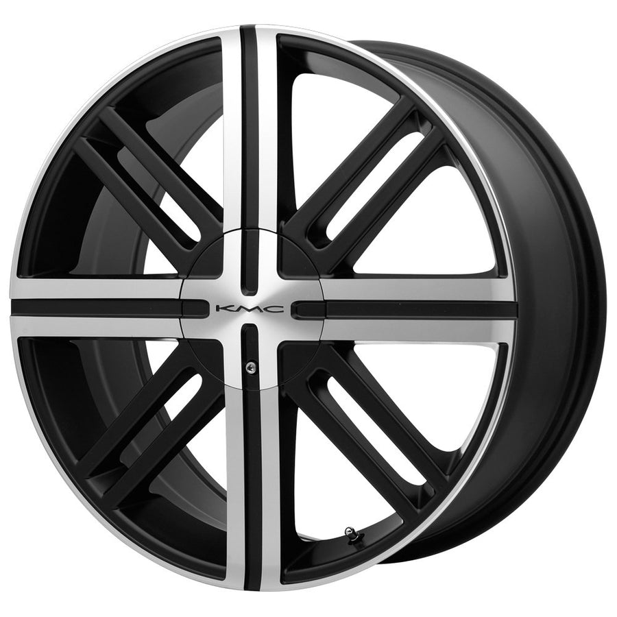 KMC Wheels 16X7 SPLICE 5X4.5/4.755.38 35mm SATIN BLACK WITH MACHINED FACE - KM67567004735