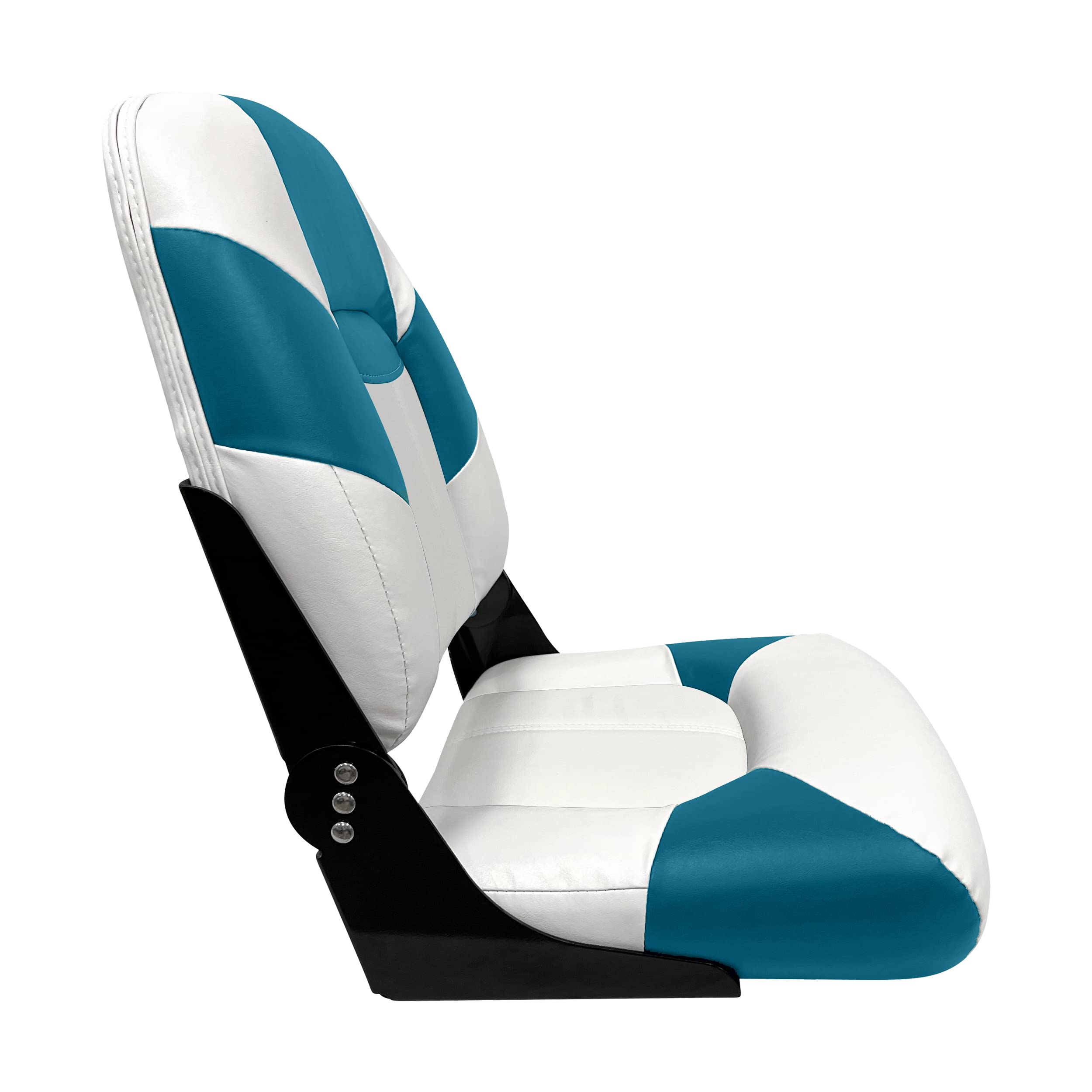 Baja Series Wise High Back Boat Seat, Brite White/Teal 1461-0033