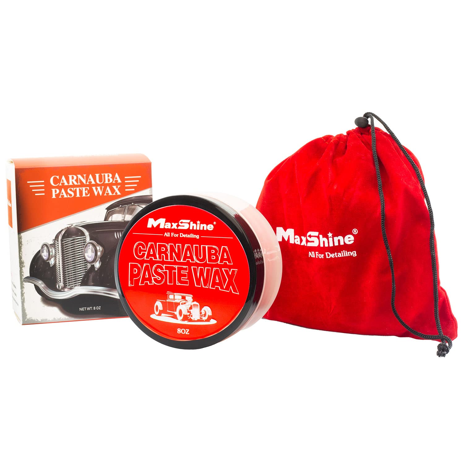Carnauba Paste Wax Maxshine (8oz) - Premium-Quality Wax for Professional Detailing - Easy Application on Cars, RVs, Boats, Motorcycles - Delivers a Deeper, Wetter, Brighter Shine That Lasts for Months
