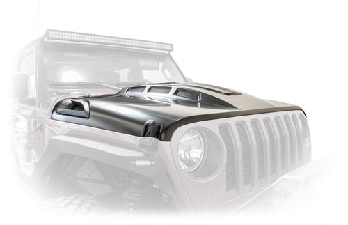 Heat Dispersion Hood DV8 Offroad fits 2018-2025 Jeep Wrangler JL & 2020-2025 Jeep Gladiator JT | Raised and Vented Center Cowl | Dual-vented for Maximum Air Flow