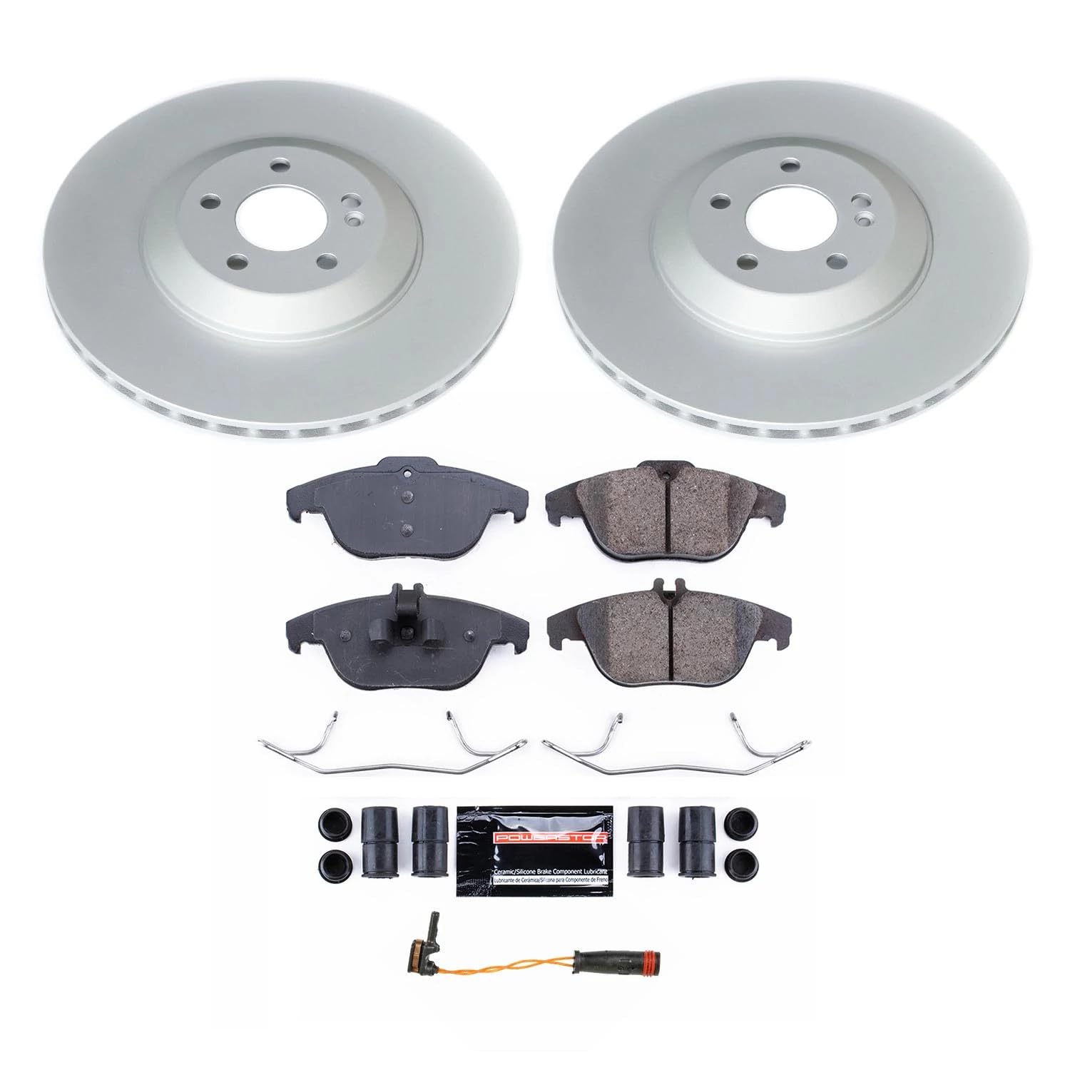 Power Stop Z17 Coated Rotor Kit-CRK8200 Rear Brake Rotors, Ceramic Brake Pads