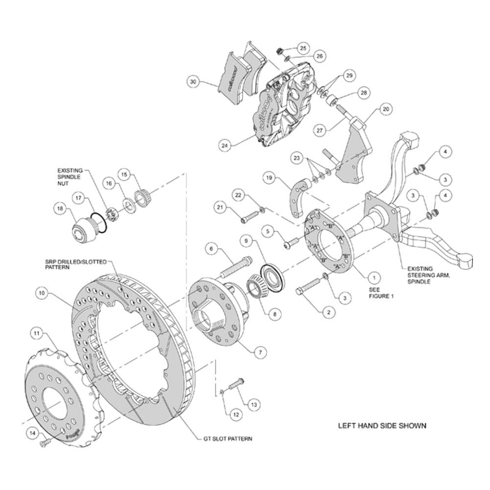 Front Hub Kit FNSL6R, 14.00", Drill, Red