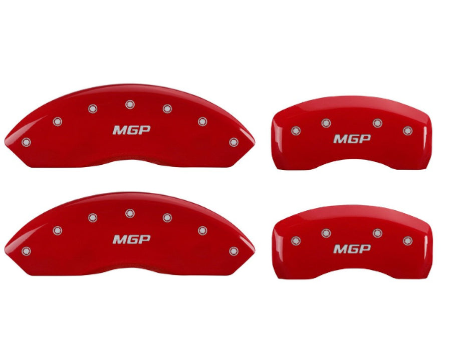 Set of 4 MGP 16235SMGPRD Front and Rear Red Disc Brake Caliper Covers for 2017 Toyota Corolla iM w/ 17' Rims