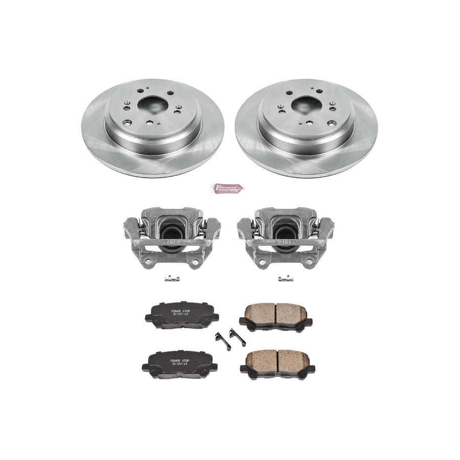 Power Stop KCOE4685 Replacement Autospeciality Rear Caliper Kit- OE Rotors, Ceramic Brake Pads, Calipers For Acura MDX 2007-2013, Acura ZDX 2010-2013 [Model Specific]