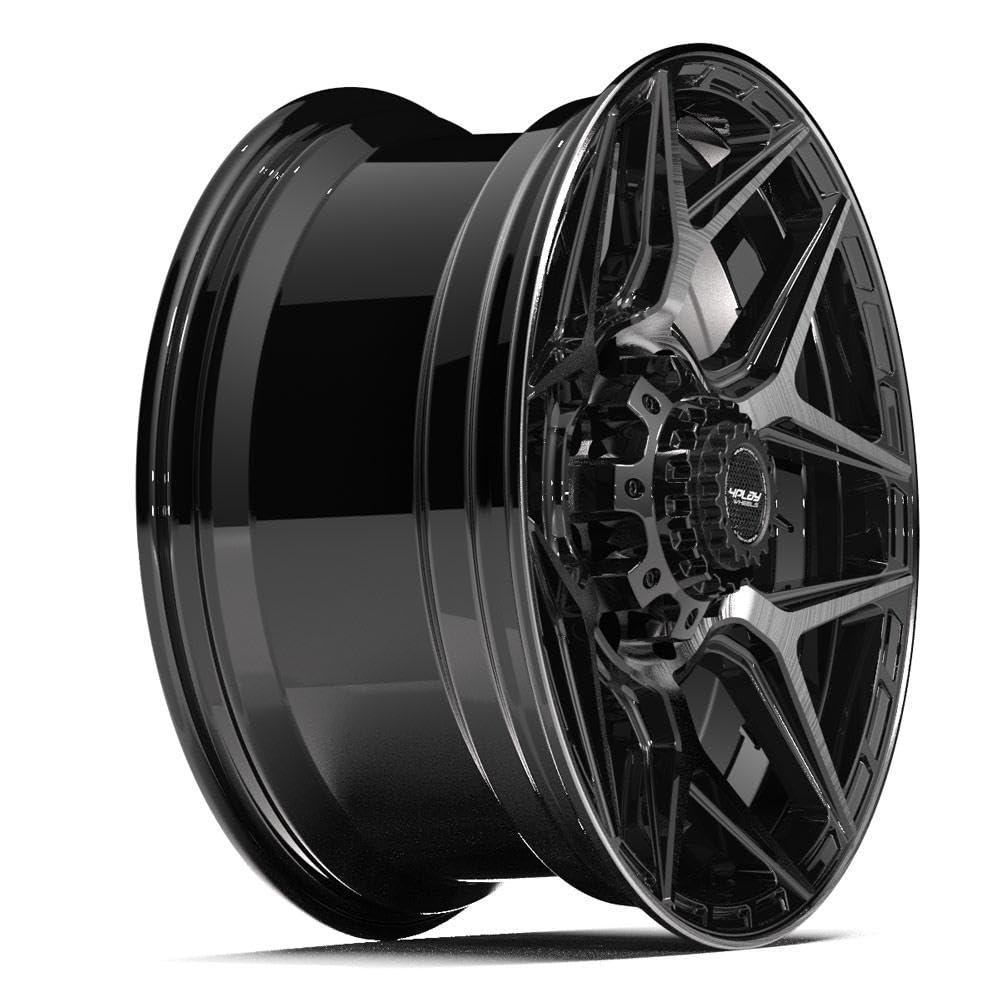 20 Inch 4PLAY Wheels Rim 4P06 Fits 8x180 20x9 Gloss Black Brushed with Tinted Clear (1)