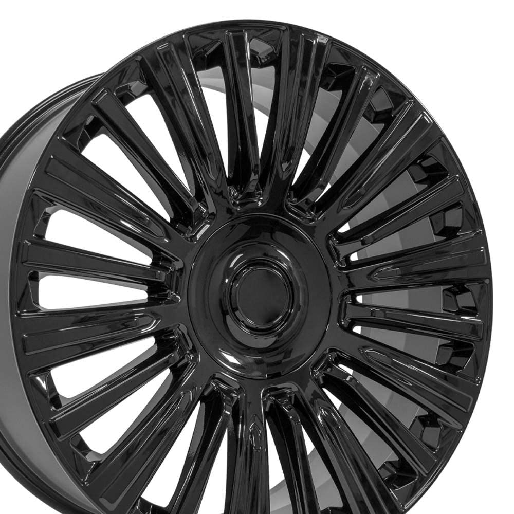 24 Inch OE Wheels CA92 Rim Fits Escalade Premium Luxury Platinum Style 6x139.7 24x10 Gloss Black - Hollander 4876 (1)