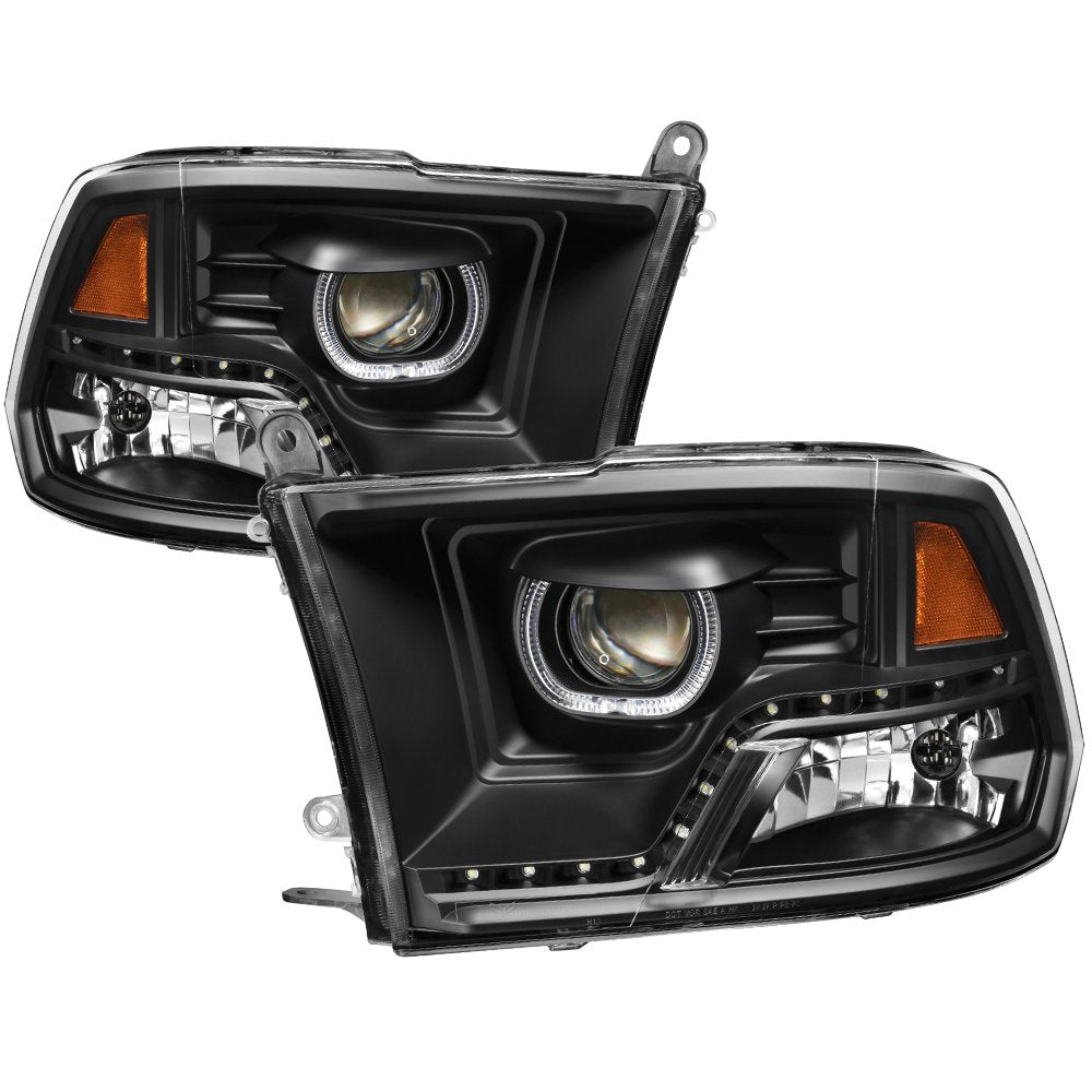 Black Halo Projector Headlights With Parking Lends Spyder Pro-Jh-Dr09-Cfb-Bk