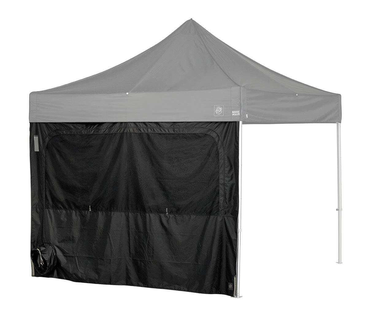 E-Z UP PRO Utility Single Sidewall, Fits 10' Straight Leg, Includes Large Screened Window with Utility Ports, Black