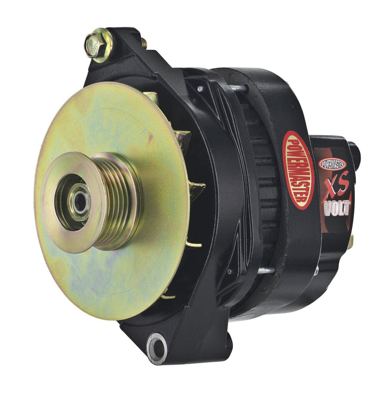 Alt GM CS144 Powermaster Black 200A XS Volt™ 6 grv Pulley/Baffle Str MTG Unthreaded MTG Ear