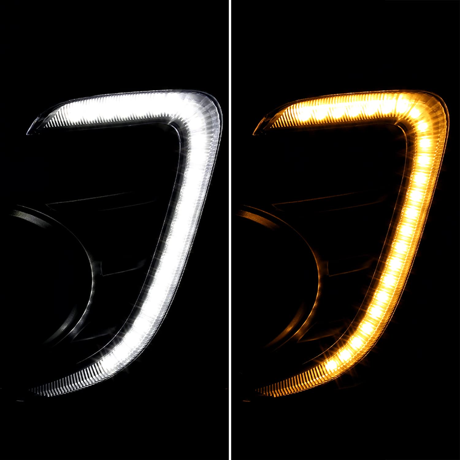 Fog Lights SPEC-D TUNING with LED Strip + H16 Bulbs + Switch + Wiring Compatible with 2016-2017 Mitsubishi Lancer, L+R Pair Assembly