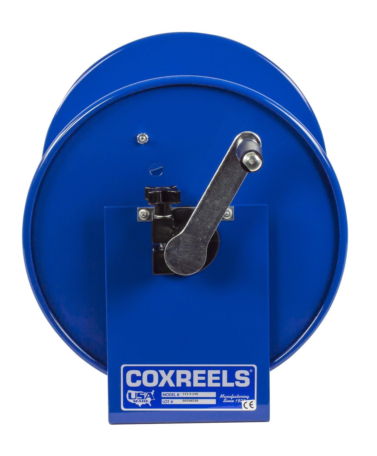 Hand Crank Hose Reel Coxreels 117-3-250 - Spool for Coiling Hoses and Cables - Rotating Storage with Hand Crank - Steel Manual Air Hose Reel - 17 x 18.25 x 18 Inches