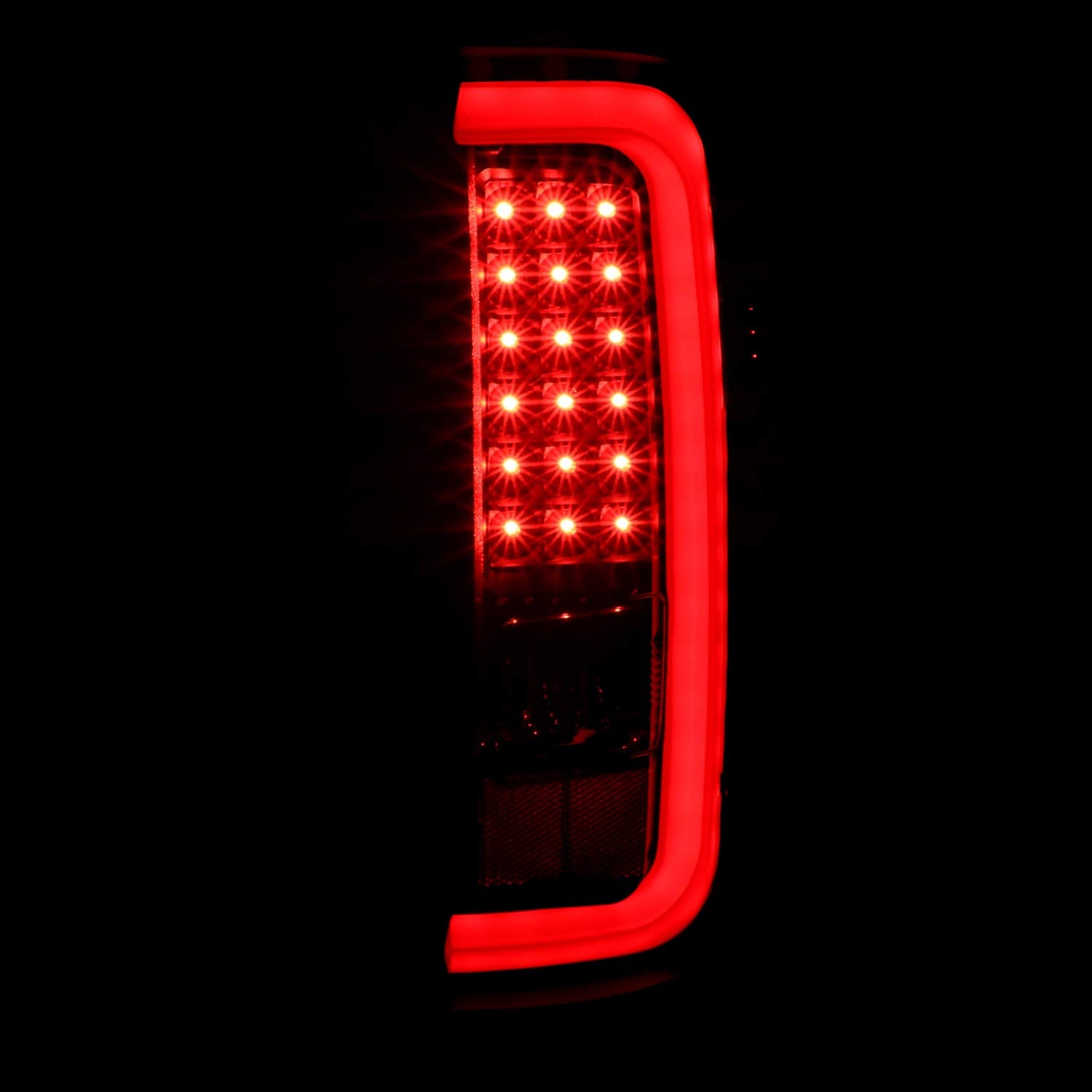 Black LED Bar Tail Lights SPEC-D TUNING Compatible with 2014-2018 GMC Sierra 1500, 2014-2018 GMC Sierra 2500HD, 2014-2018 GMC Sierra 3500HD, Left + Right Pair Assembly