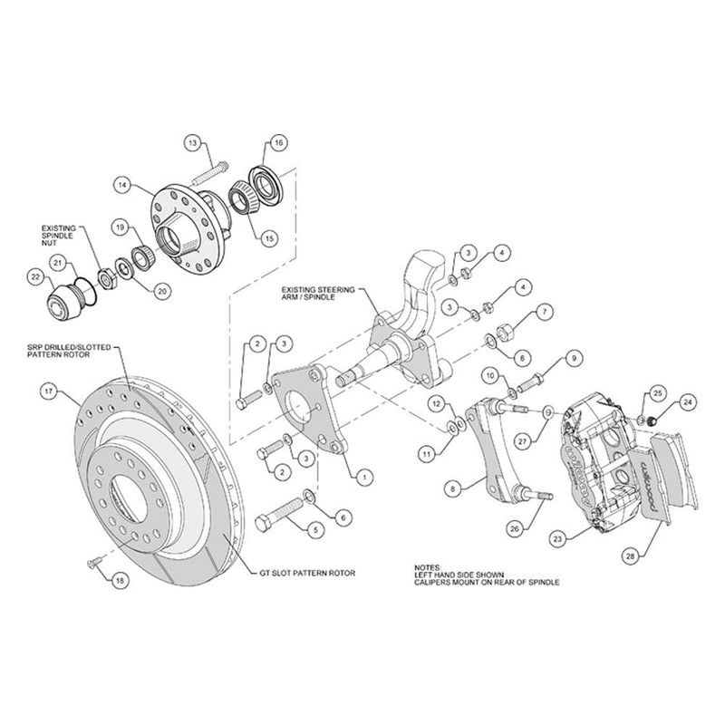 1PC Rtr Kit, FNSL6R Front Hub,12.88",Dril -Red