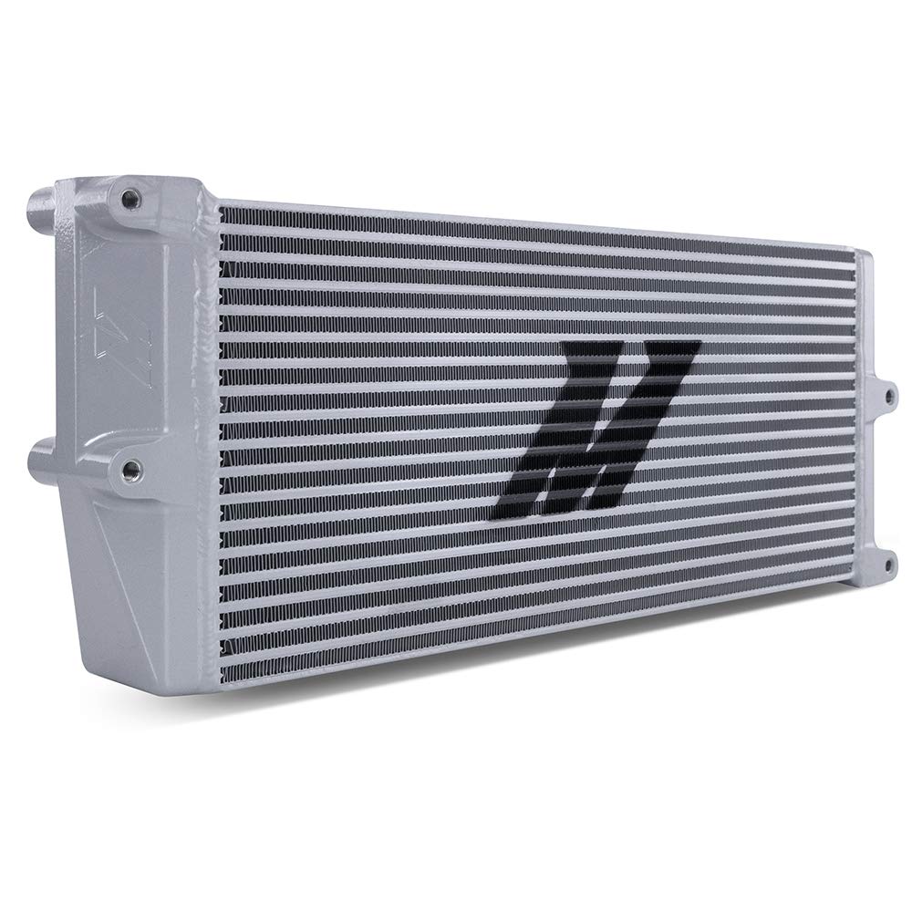 Mishimoto Universal Heavy-Duty Bar-and-Plate Oil Cooler MMOC-OO-17SL, 17" Core, Opposite-Side Outlets, Silver