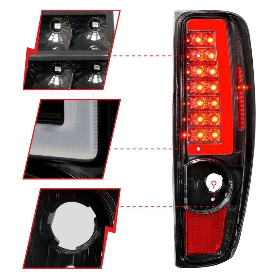 2004-2012 Chevrolet Colorado/GMC Canyon ANZO LED Tail Lights w/Light Bar Black Housing