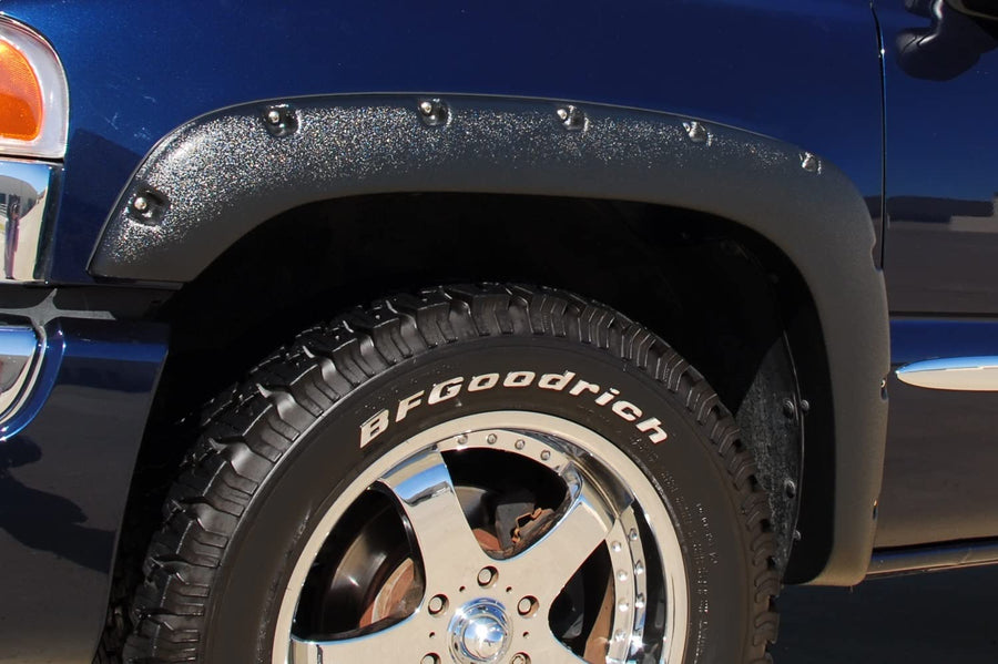 Lund Elite Series RX103TB Black Rivet Style Textured Rear Fender Flare - 2 Piece
