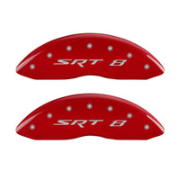 MGP 42002SSR8RD Caliper Covers 'SRT-8' Engraved Caliper Cover with Red Powder Coat Finish and Silver Characters, (Set of 4)