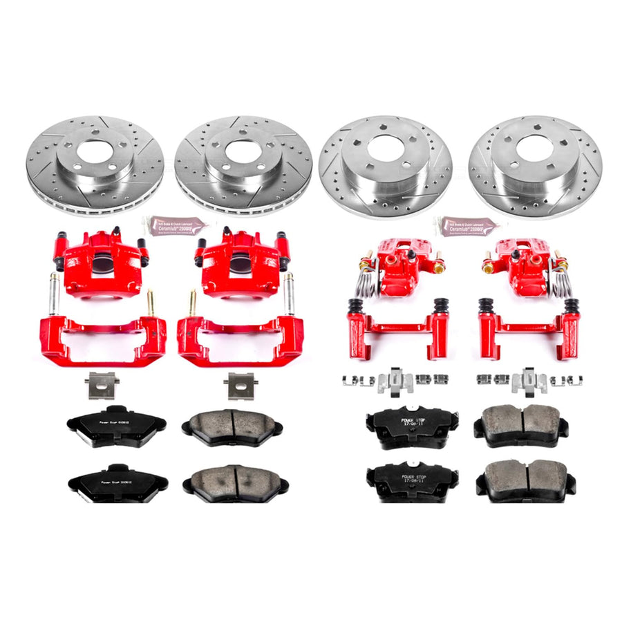 1-Click Performance Brake Kit Power Stop (KC1300) with Calipers For Ford Mustang 1994-1998 [Vehicle Specific]