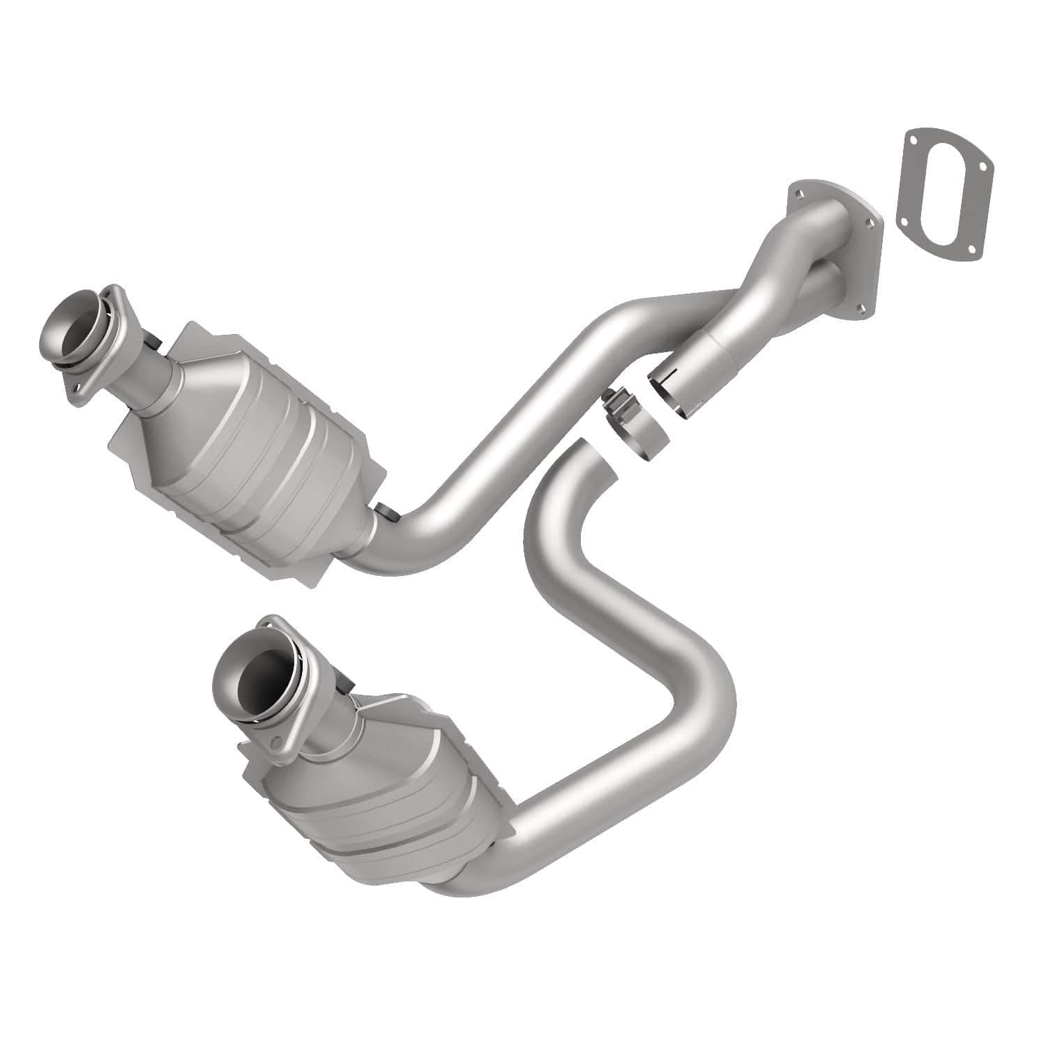 Direct-Fit MagnaFlow Catalytic Converter HM Grade Federal/EPA Compliant 93103 - Stainless Steel 2.5in Main Piping, 40.75in Overall Length, Pre-and-Post Converter O2 Sensor - F-250/F-350 HM Replacement