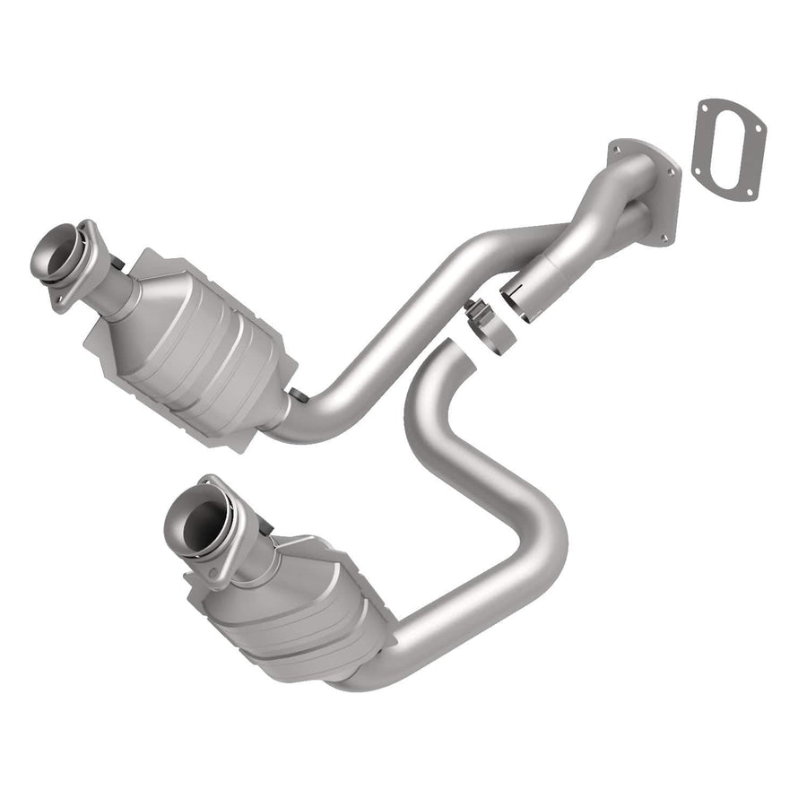 Direct-Fit MagnaFlow Catalytic Converter HM Grade Federal/EPA Compliant 93103 - Stainless Steel 2.5in Main Piping, 40.75in Overall Length, Pre-and-Post Converter O2 Sensor - F-250/F-350 HM Replacement