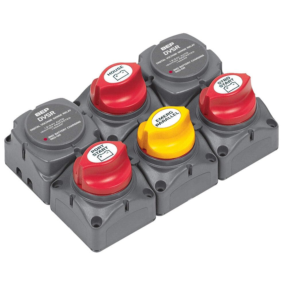 Battery Distribution Cluster BEP 717-140A-DVSR for Twin Outboard Engine with Three Battery Banks