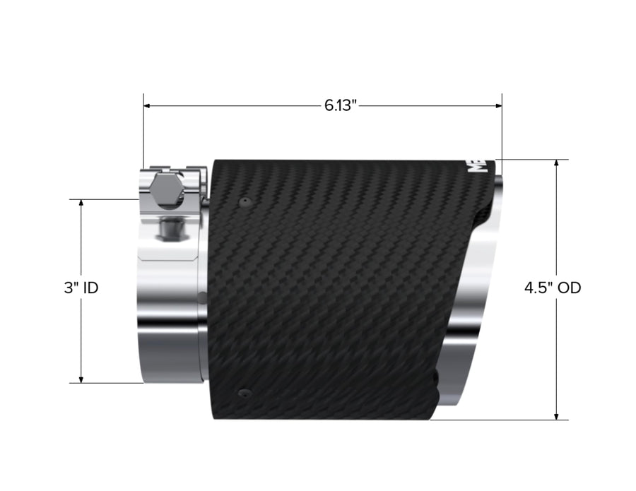 MBRP Carbon Fiber Universal Dual Wall Tip 4.5in OD/3in Inlet/6.13in L