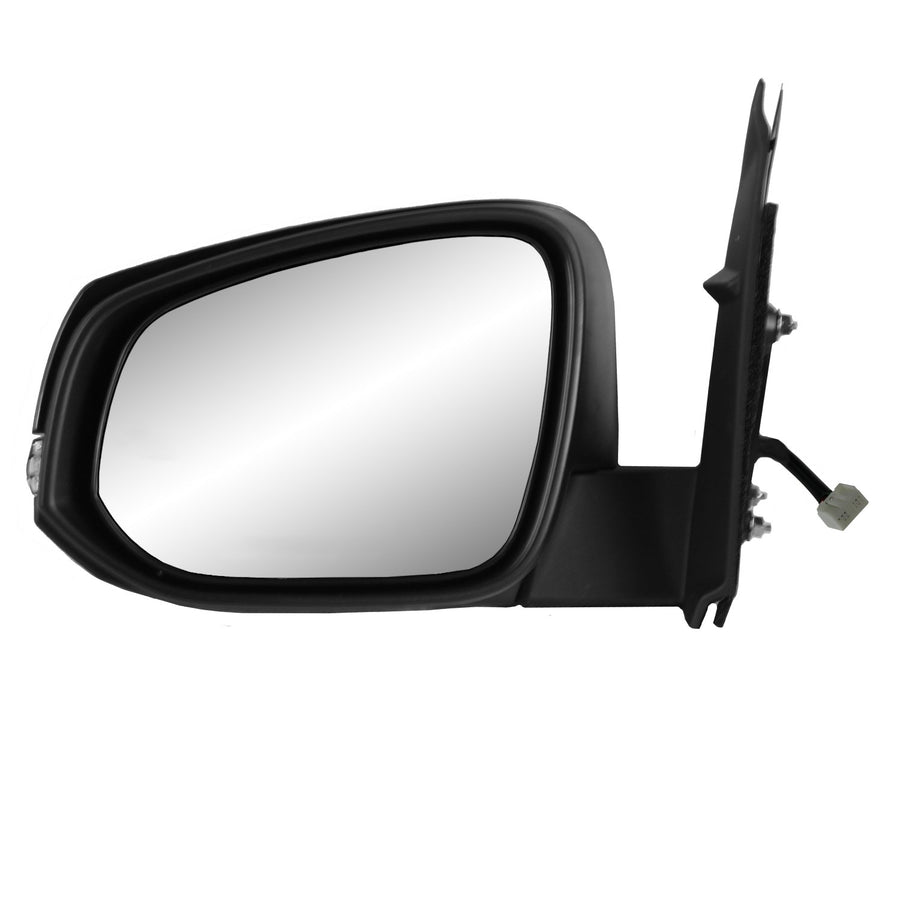 Mirror Driver Side for Toyota Tacoma, Textured Black w/Chrome Cover, w/Turn Signal, Foldaway, w/o Puddle lamp, w/o spot Mirror, w/o Blind spot Detection System, Heated Power