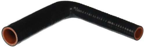 High Temperature HPS HTSER90-062-100-BLK 4-Ply Reinforced Silicone 90 Degree Elbow Reducer Hose, 100 psi Maximum Pressure, 8" Length, 5/8" > 1" ID, Black