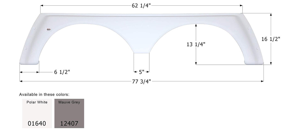 Alpenlite ICON Tandem Fender Skirt FS779, Polar White
