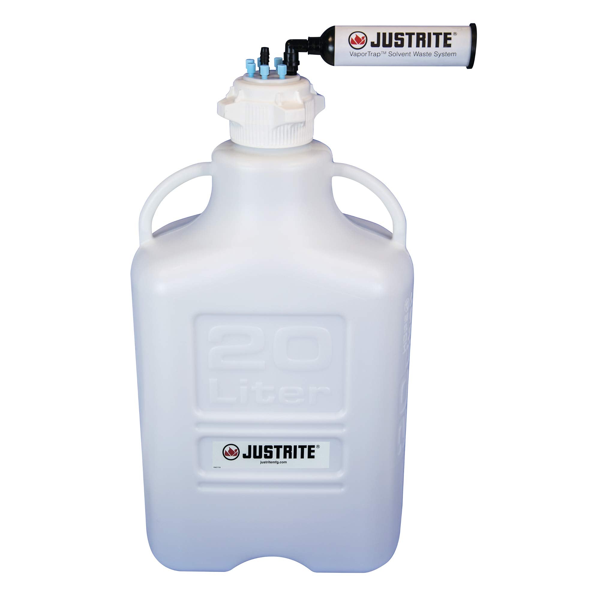 VaporTrap Justrite 12808 Carboy with Filter Kit, 83mm, 20L, 7 Ports