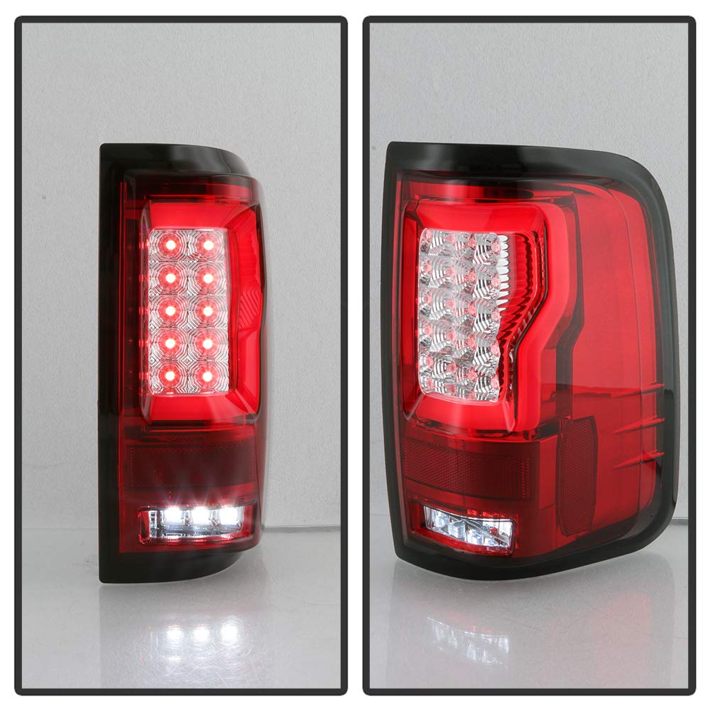 Ford F150 Spyder 5084194 Styleside 04-08 (Not Fit Heritage & SVT) Version 2 Light Bar LED Tail Lights - Red Clear