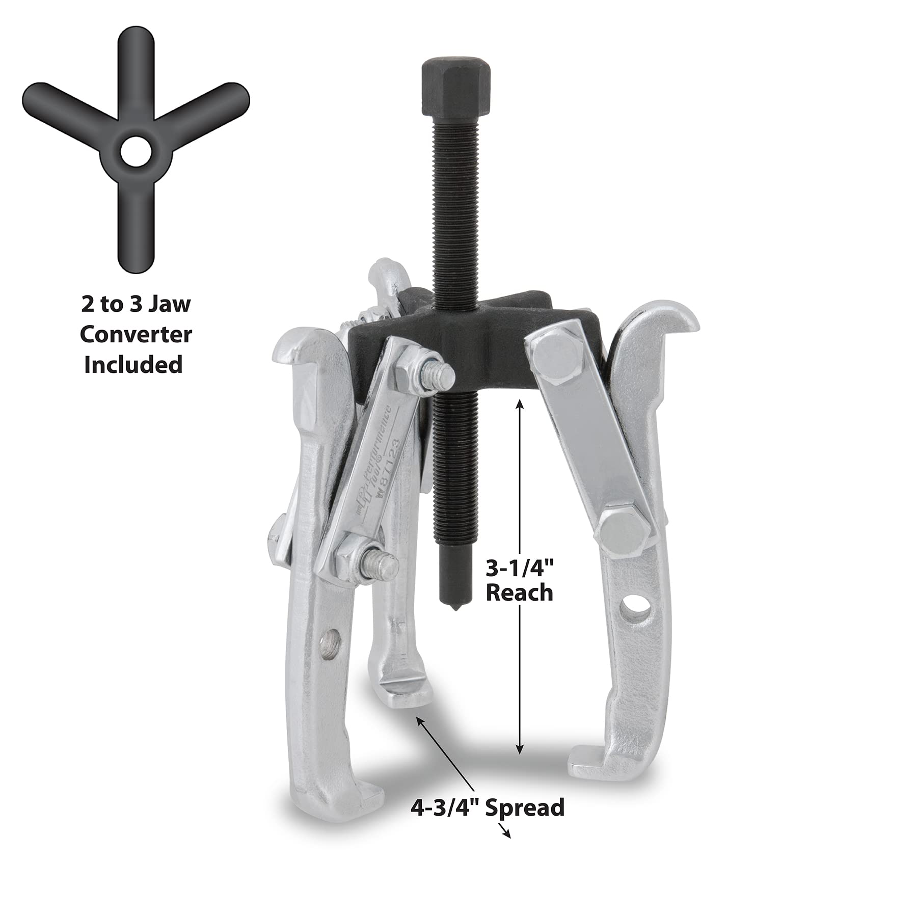 W87123 Performance Tool 3-1/4-Inch Reach x 4-3/4-Inch Spread 2-Jaw Gear Puller
