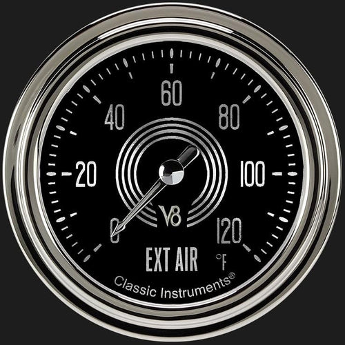 V8SR399SLC Classic Instruments V8 Speedster 2 5/8" Outside Air Temperature Gauge Full Sweep