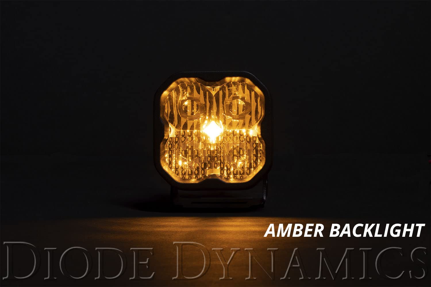 SS3 SAE Yellow Max LED Pod Diode Dynamics (pair), SAE Fog with Amber Backlight