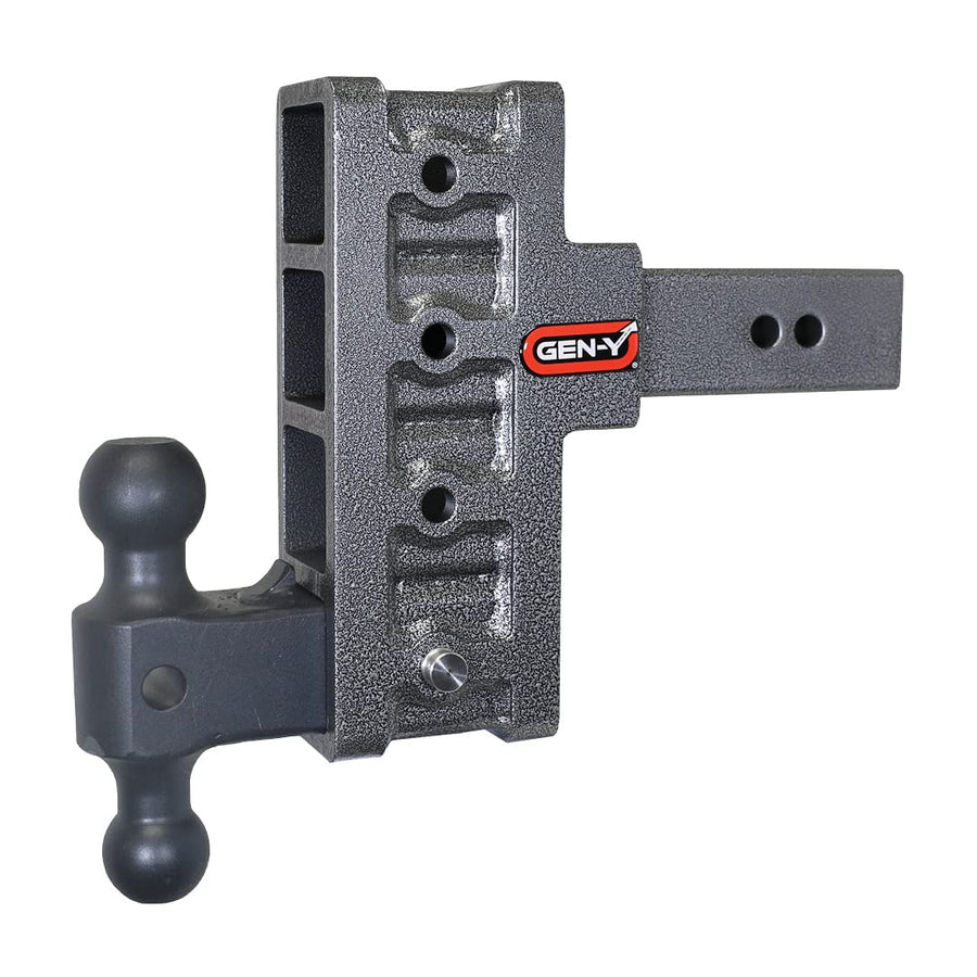 GEN-Y Offset Hitch Tow Hitch for 2.5" Receiver - 3" Rise/6" Drop with 4 Adjustable Positions, Includes Dual Ball Mount and Locking Pin, 21,000 lbs Towing Capacity, 3,000 lbs Tongue Weight