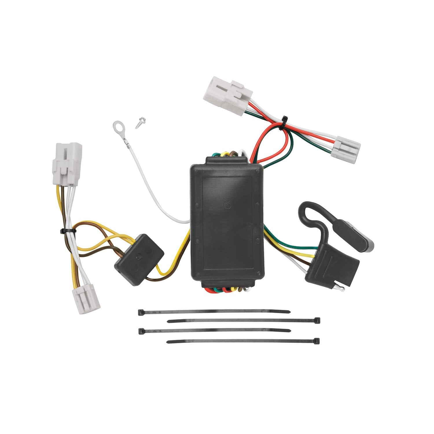 Tekonsha T-One® Harness T-Connector, 4-Way Flat, Compatible with Select Hyundai Elantra, Santa Fe Black