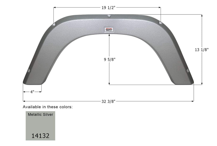 Fender Skirt ICON, Single, Forest River, FS4132, Metallic Silver