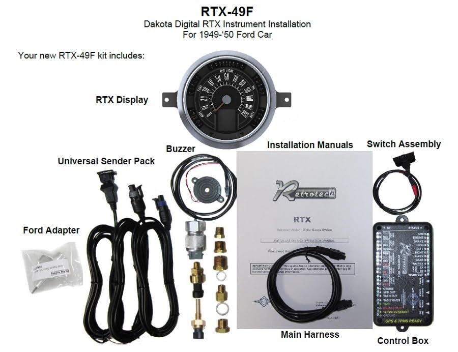 Dakota Digital Ford Car RTX Instrument System 1949-50