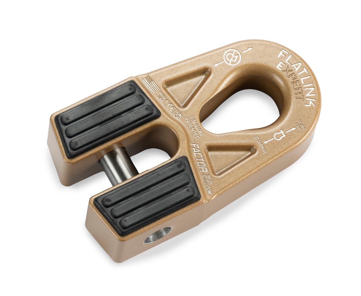 Flatlink E (Expert) Factor 55 00080-92 Replaces Conventional Winch Hook with a Stronger Shackle/D-Ring Mount Maximum Load 16,000 lb Ultimate Failure Greater Than 40,000 lb – Bronze