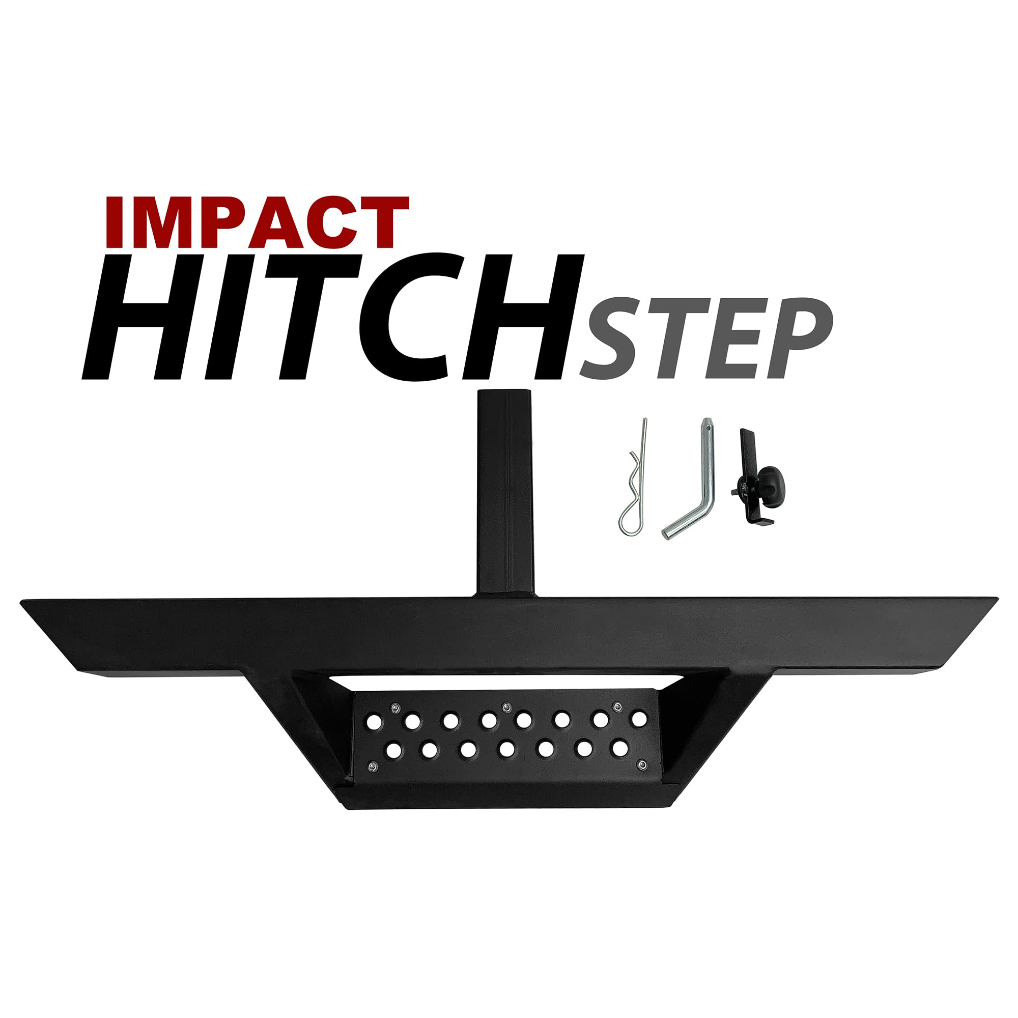 Impact Drop Step,Hitch Step Black Black Horse Compatible with All Truck and SUVs Equipped with 2" Receivers Come with Hitch pin and Anti-Rattling kit -IM-HSB