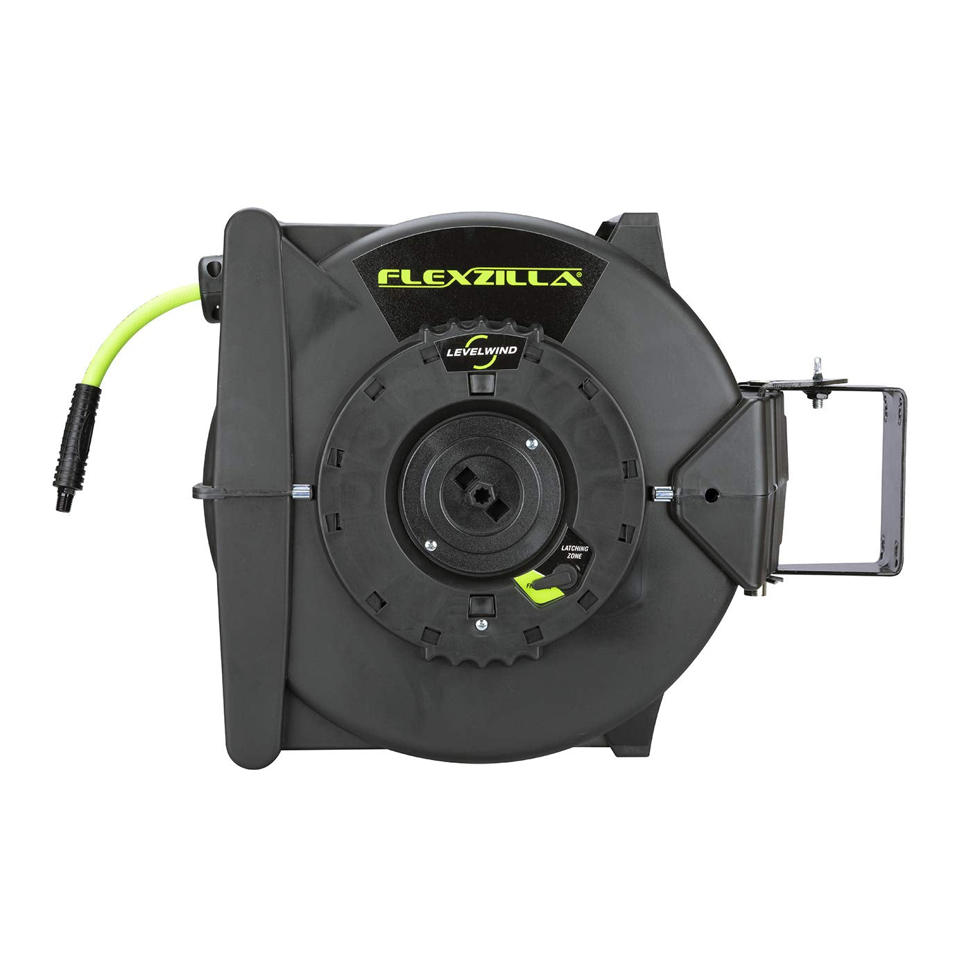Flexzilla Pro Retractable Levelwind Air Hose Reel, 3/8 in. x 50 ft., Heavy Duty, Lightweight, Hybrid, ZillaGreen - L8305FZ
