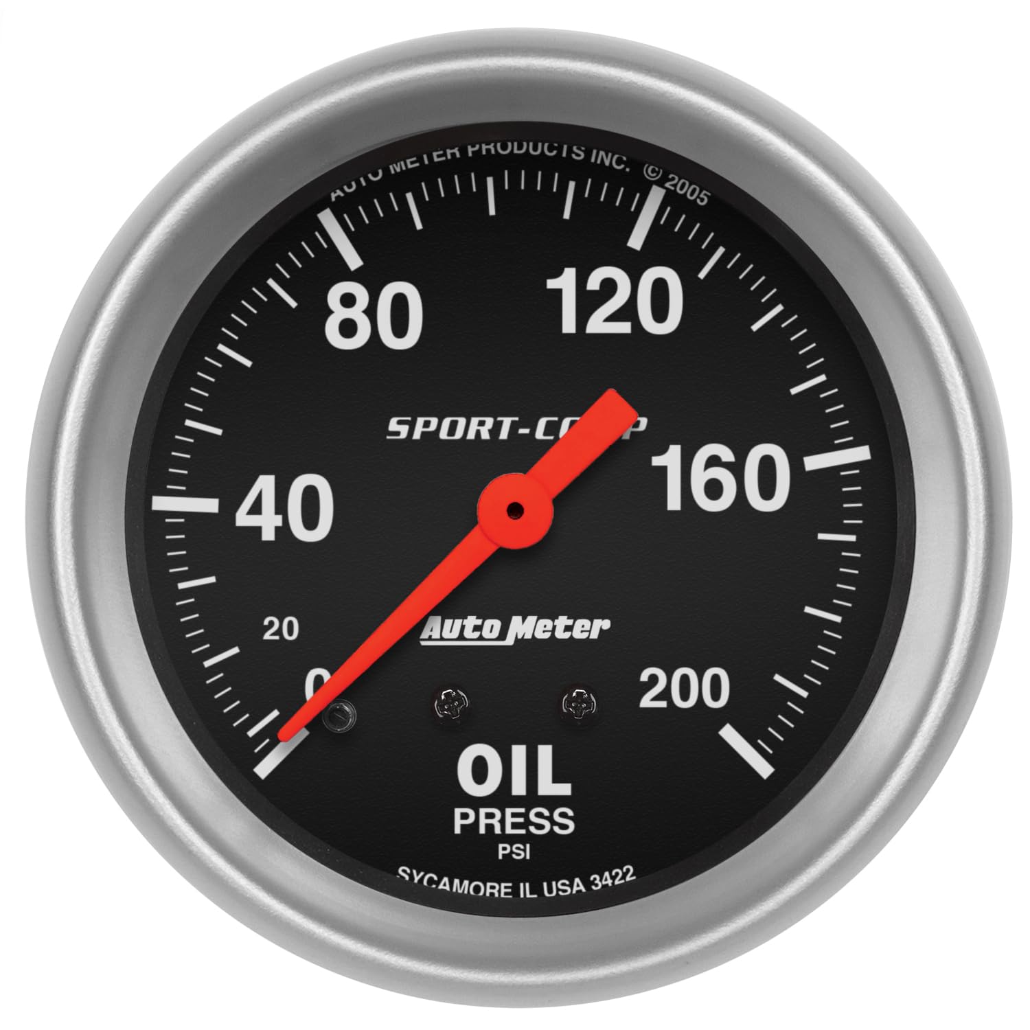 Auto Meter Sport-Comp 3422 Mechanical Oil Pressure Gauge,2.625 in.