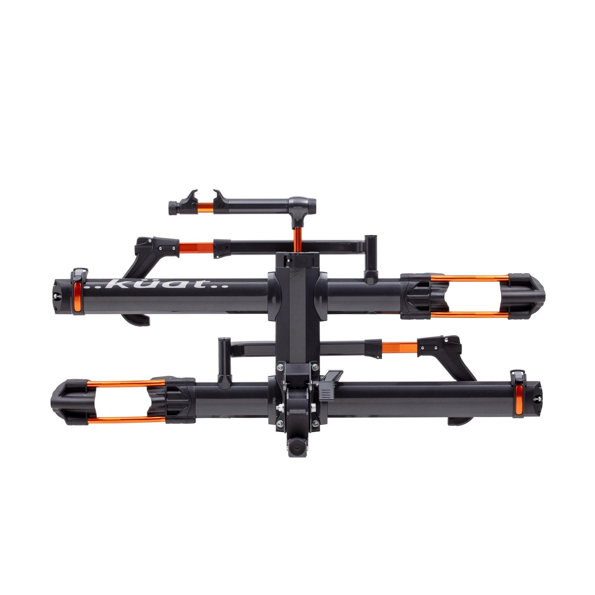 2-Bike Hitch Rack KUAT NV 2.0-2" | Robust 2-Bike Rack with Trail Doc for Riders & Cyclists | Rugged All-Metal Construction | E-Bike Compatible | Easy Installation, Gray Metallic/Orange Anodize