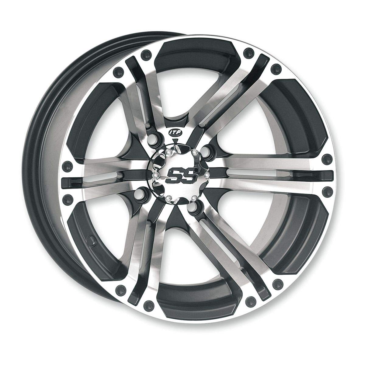 ITP SS212 Black Wheel with Machined Finish (12x7"/4x110mm) SS ALLOY