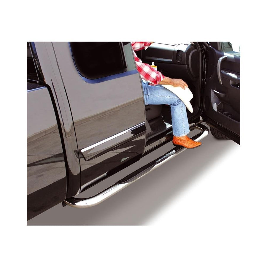 4000 Series Go Rhino SideSteps | Stainless Steel, Polished | 4156PS | Fits 2015-2024 Ford F-150 Super Cab; 2017-2020 Ford F-150 Raptor Super Cab; 2017-2023 Ford F-250/F-350 Super Duty Super Cab
